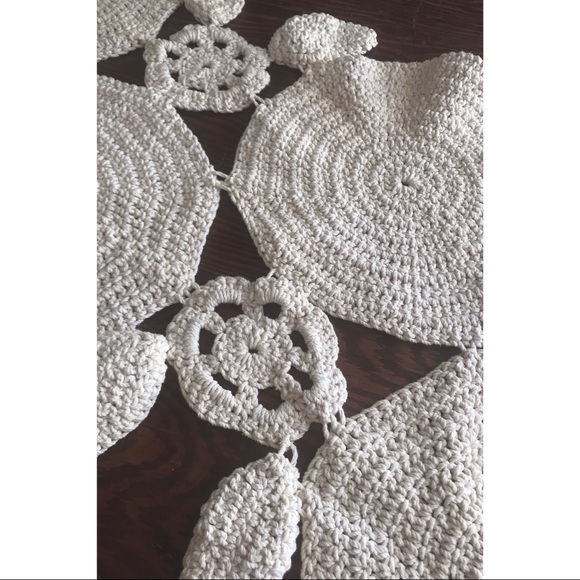 Vintage boho crochet knitted table runner bohemian - Picture 4 of 5